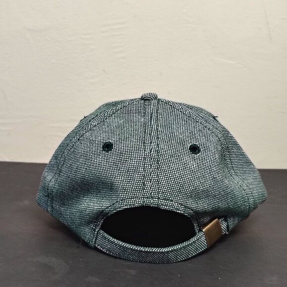 VINTAGE Otto Cap Hat Strap Back Green White Blank Adjustable Baseball Mens - Picture 4 of 12